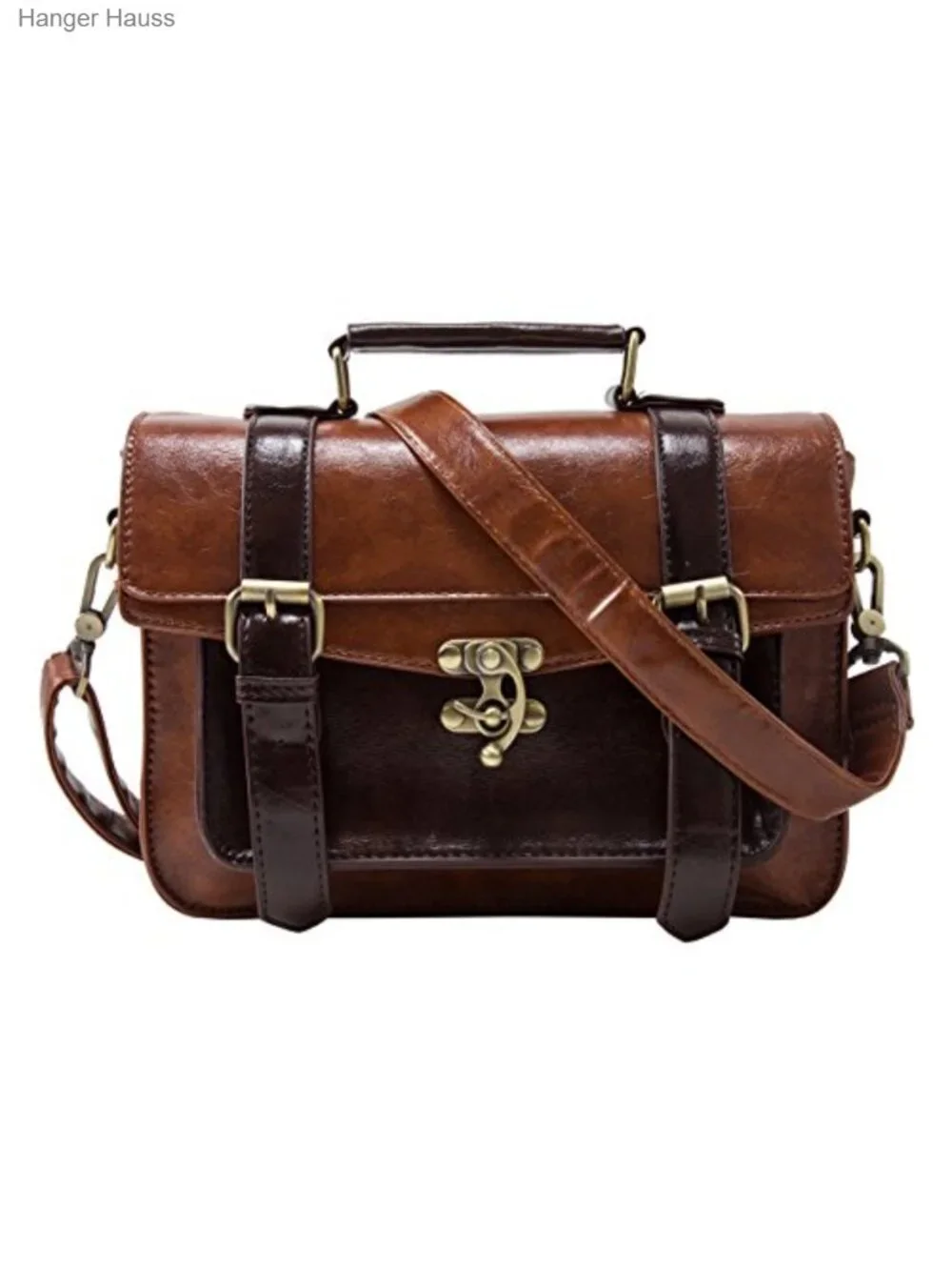 Women PU Leather Satchel Crossbody Bag Vintage Work Messenger Purse Small